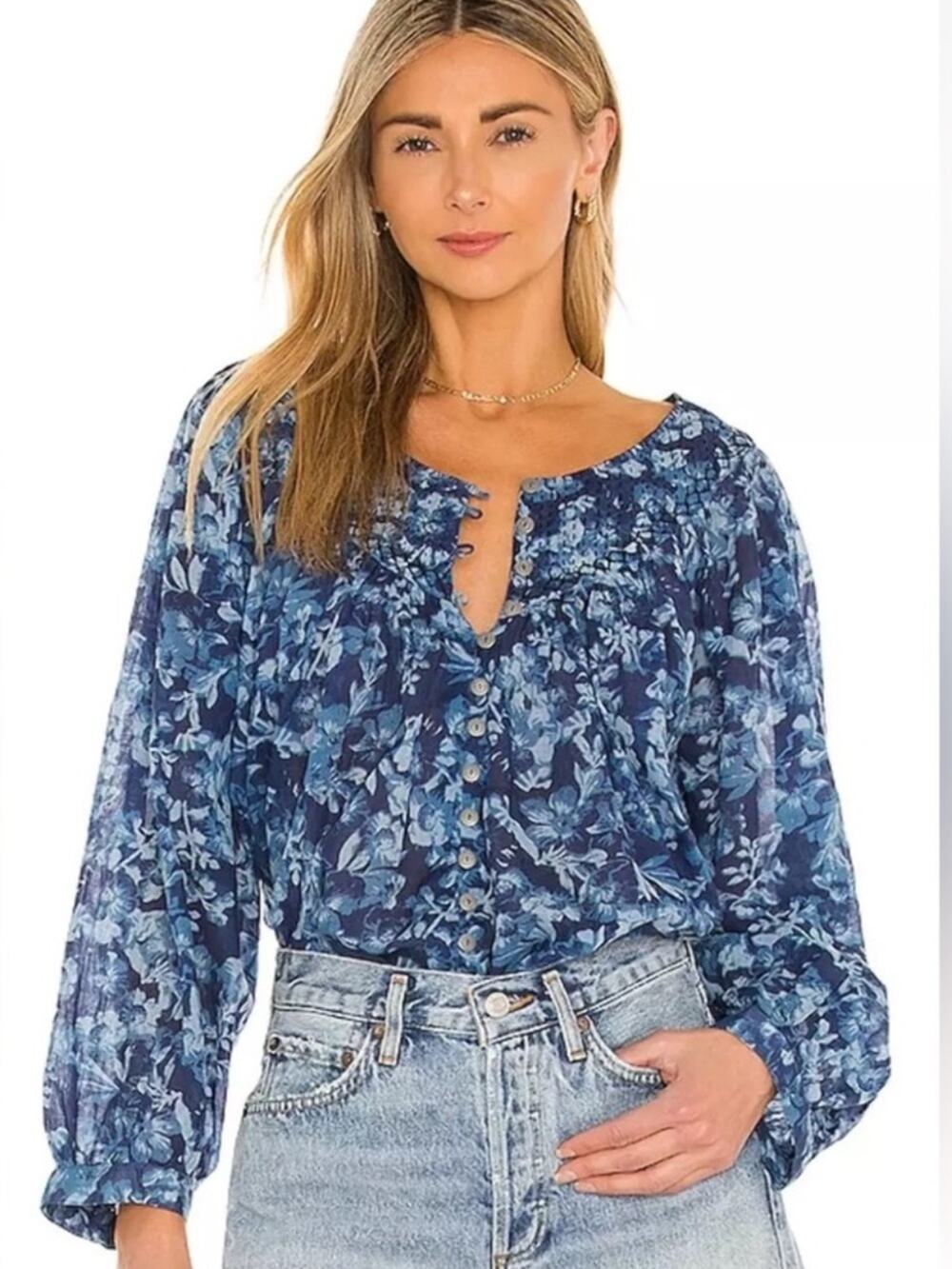 We the Free Cool Meadow Floral Print Top Size medium